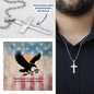 Freedom Isn't Free Cross Necklace | Engraved Stainless Steel Pendant for Veterans, Memorial Gift, PTSD Support Jewelry