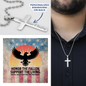 Honor The Fallen Cross Necklace | Engraved Stainless Steel Pendant for Veterans, Memorial Gift, PTSD Support Jewelry
