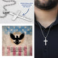 Their Sacrifice Is Remembered Cross Necklace | Engraved Stainless Steel Pendant for Veterans, Memorial Gift, PTSD Support Jewelry