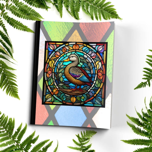 Duck stained glass zoo animals paperback writing journal composition notebook for students and daily journaling