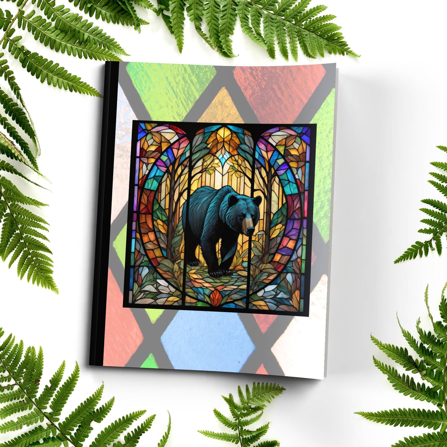 Bear - Stained Glass Zoo Animals Composition Notebook