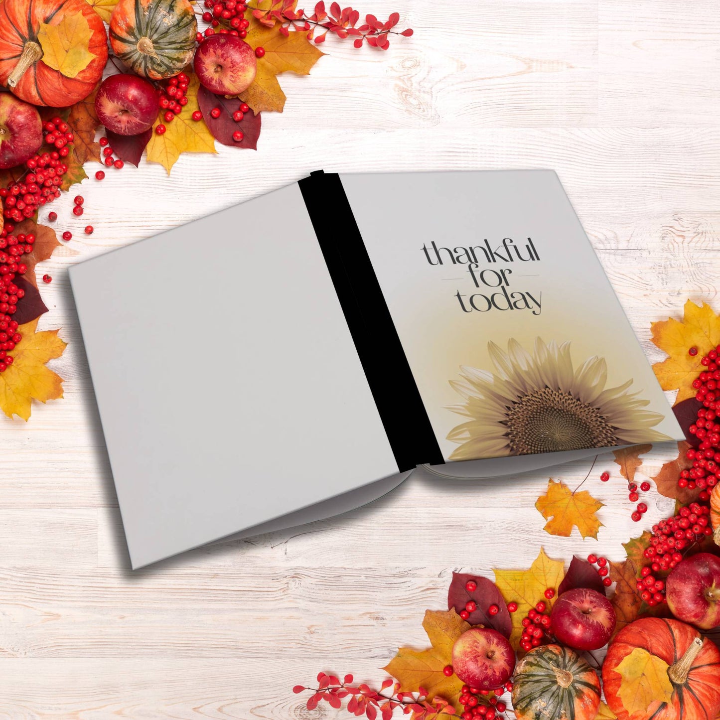 Thankful For Today paperback composition notebook for positivity, reflection, and mindful writing.