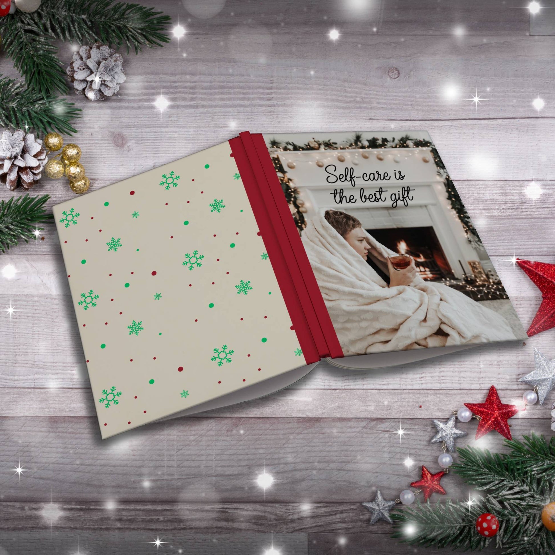 Snowmen & Olive Leaves Seasonal Design Paperback Christmas Composition Notebook for holiday journaling and gifts