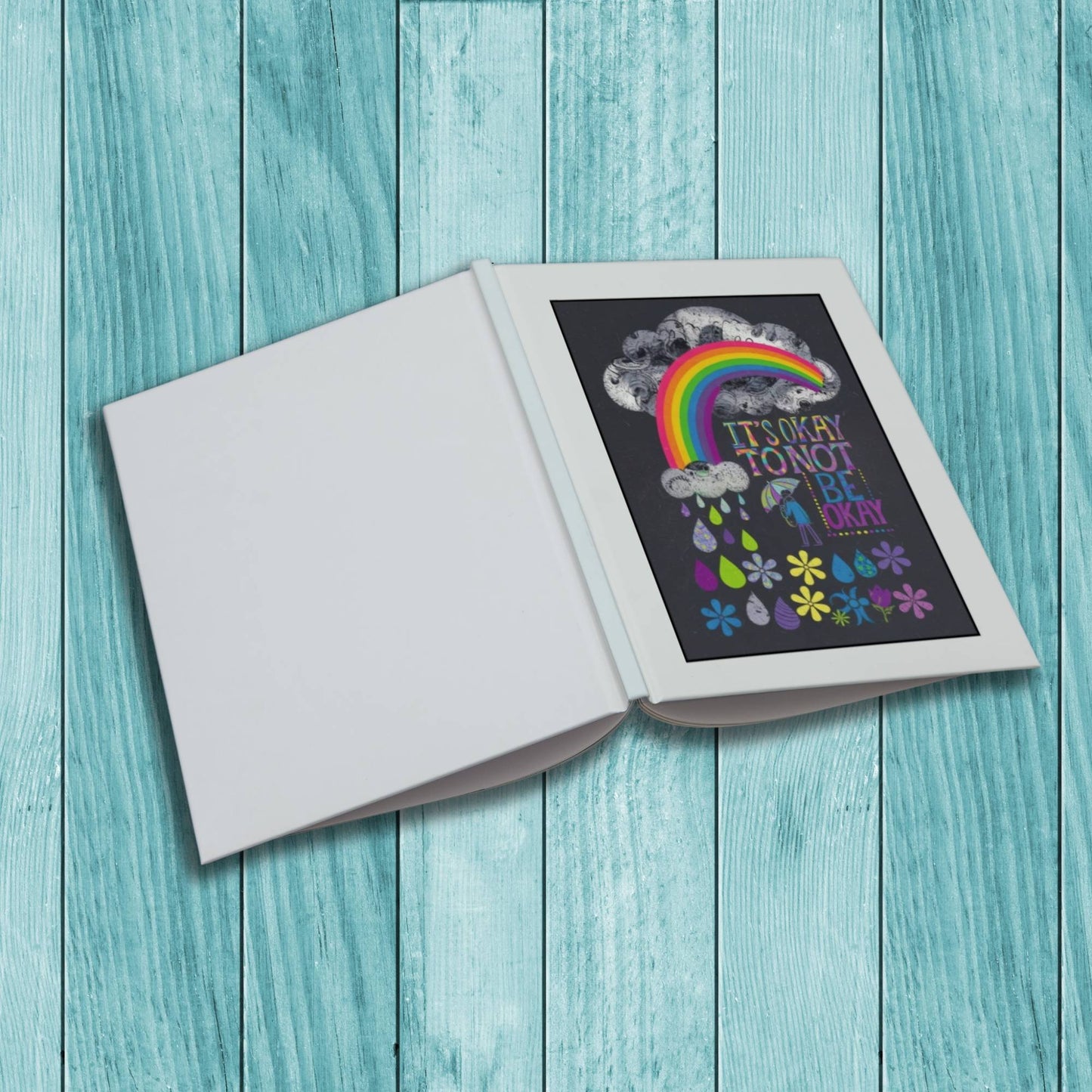 It’s Okay To Not Be Okay sturdy cardstock cover composition notebook for therapy journaling, mindfulness, and self-care writing.