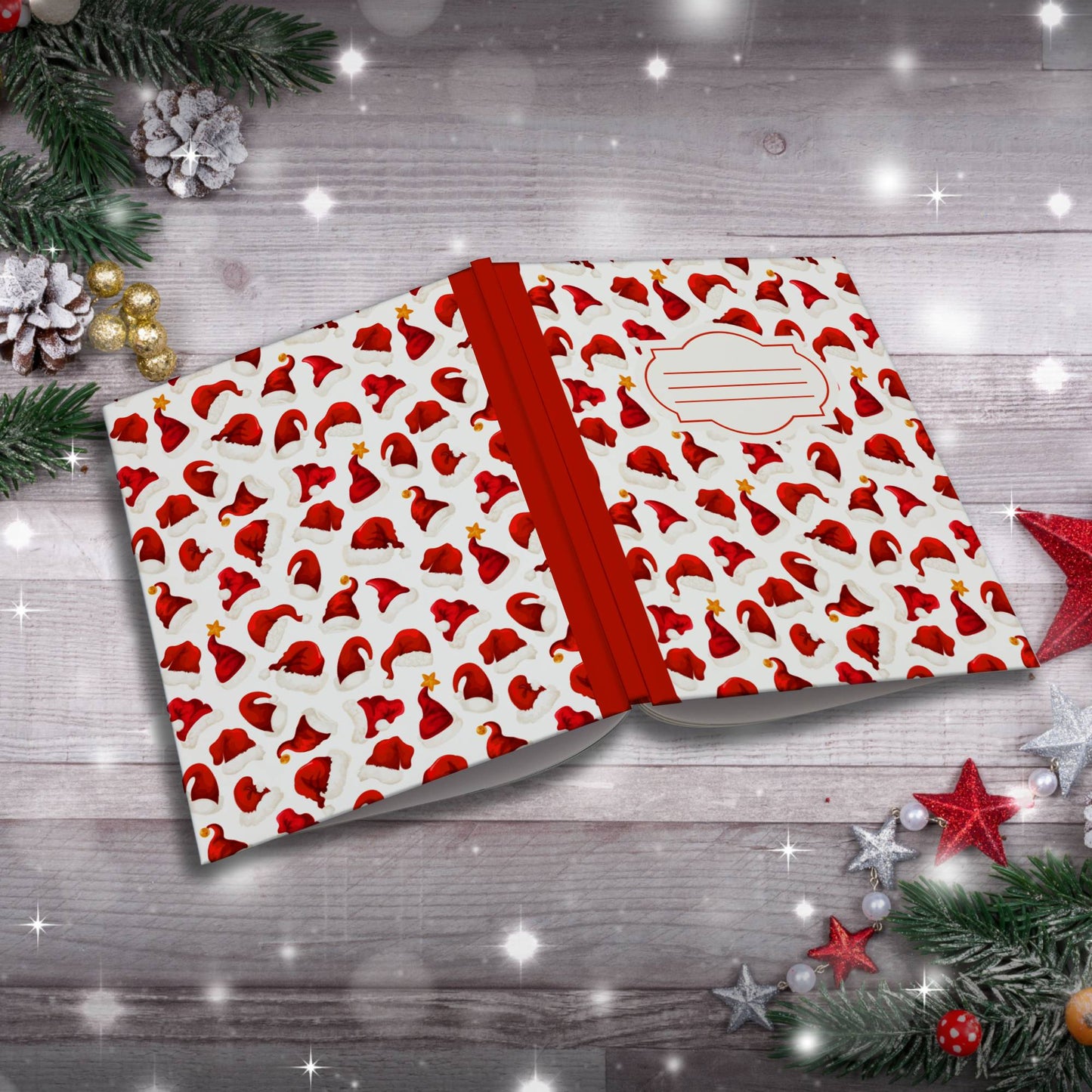 Santa Claus, Reindeer & Candy Canes Paperback Christmas Composition Notebook for mindful journaling and holiday cheer