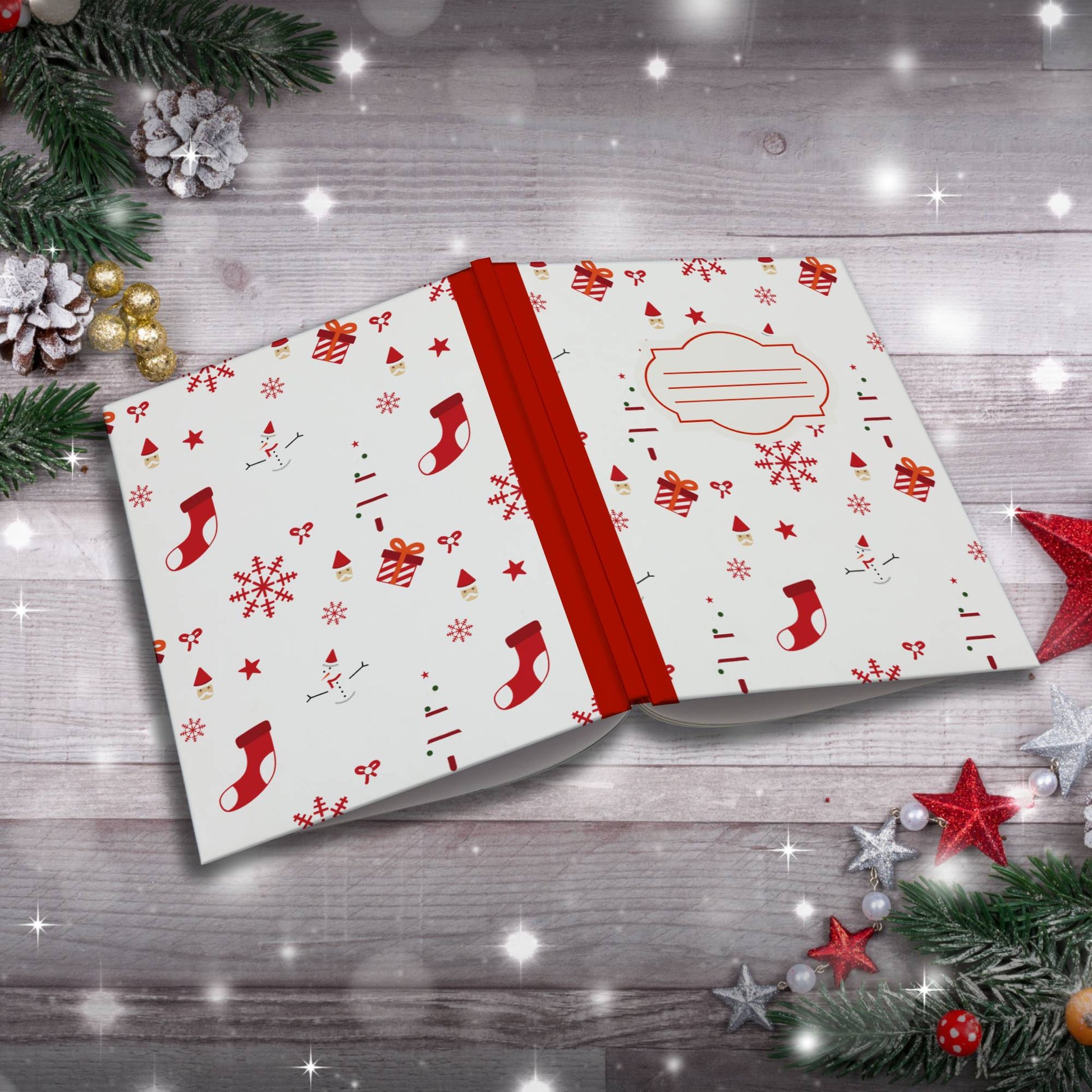 Snowmen with Olive Leaves Holiday Pattern Paperback Christmas Composition Notebook for festive writing and mindfulness