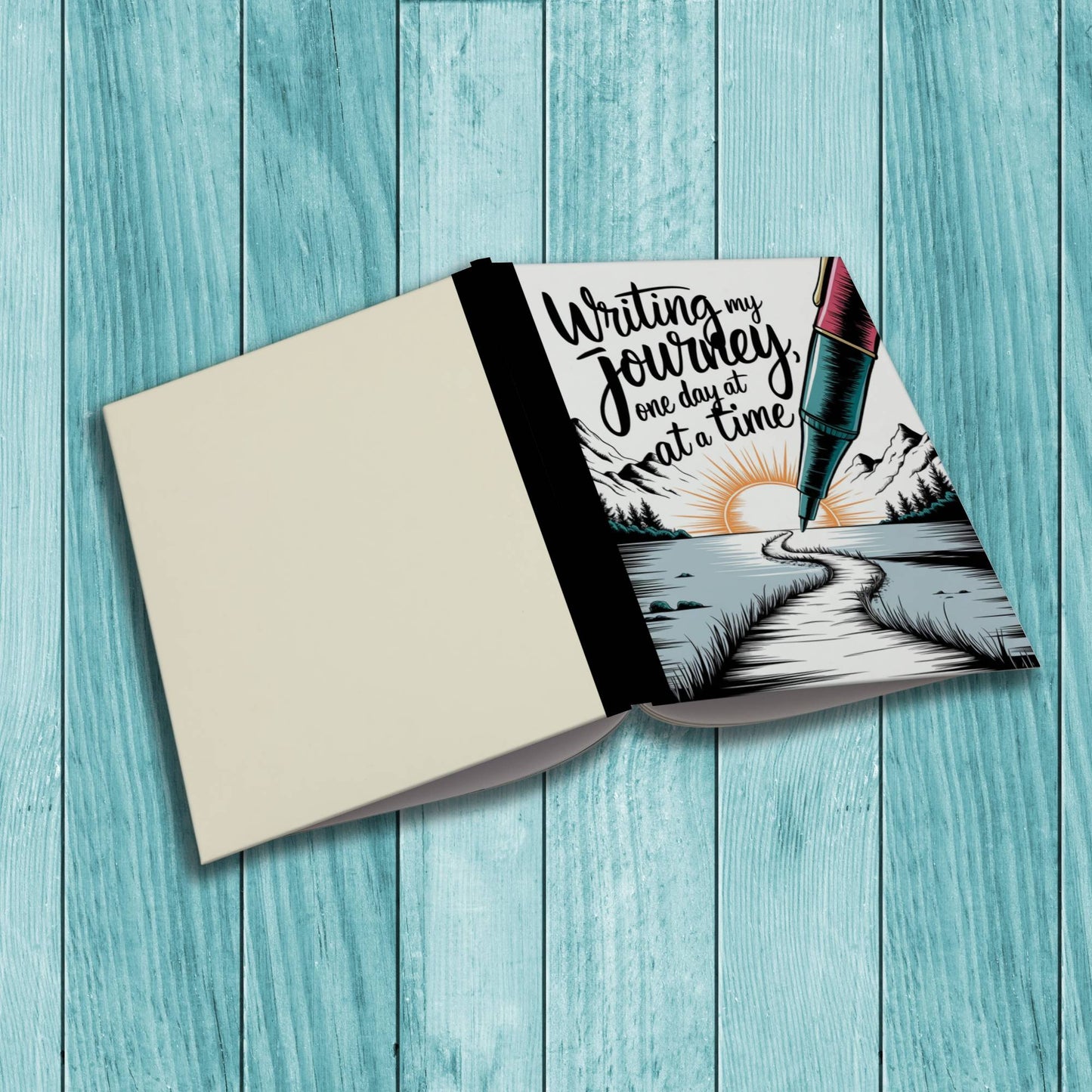 Writing My Journey One Day At A Time sturdy cover notebook for therapy notes, mindfulness, and affirmations.