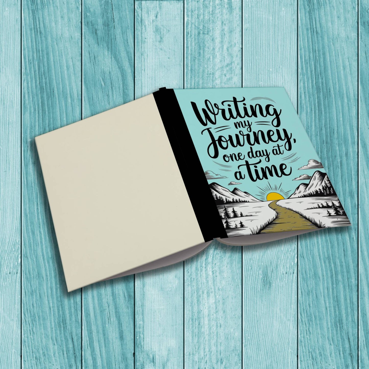 Writing My Journey One Day At A Time sturdy cardstock cover notebook for mindfulness journaling and reflections.