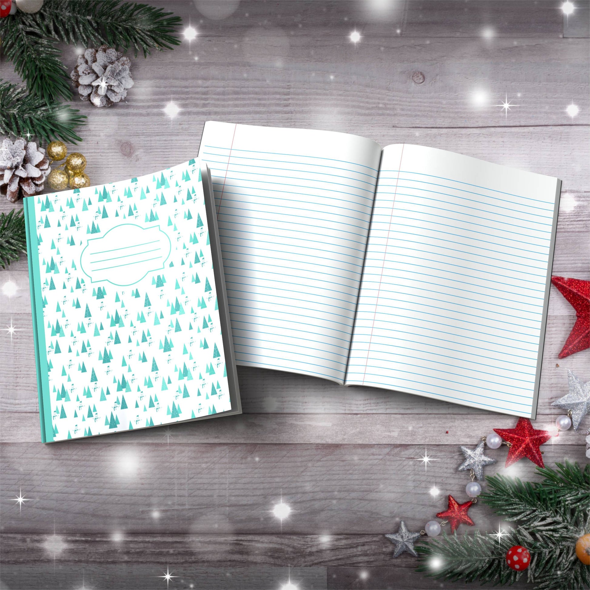 Silent Night, Peaceful Mind Calming Paperback Christmas Composition Notebook for mindful journaling and holiday reflection
