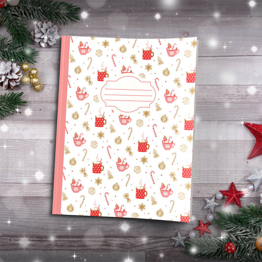Candy Canes & Hot Cocoa Design Paperback Christmas Composition Notebook for mindful journaling and holiday gifts