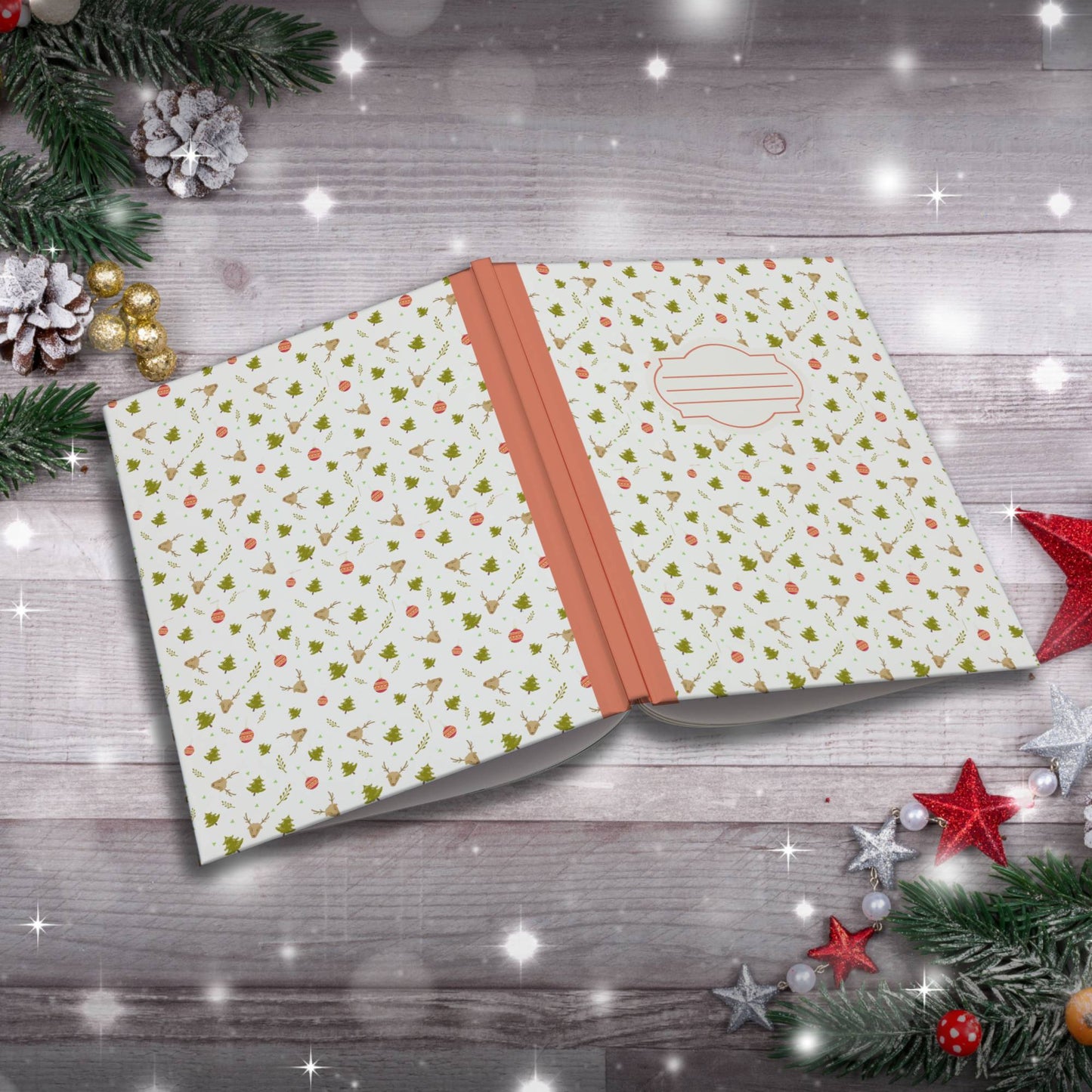 Christmas Trees, Ornaments & Reindeer Paperback Christmas Composition Notebook for holiday journaling and festive writing