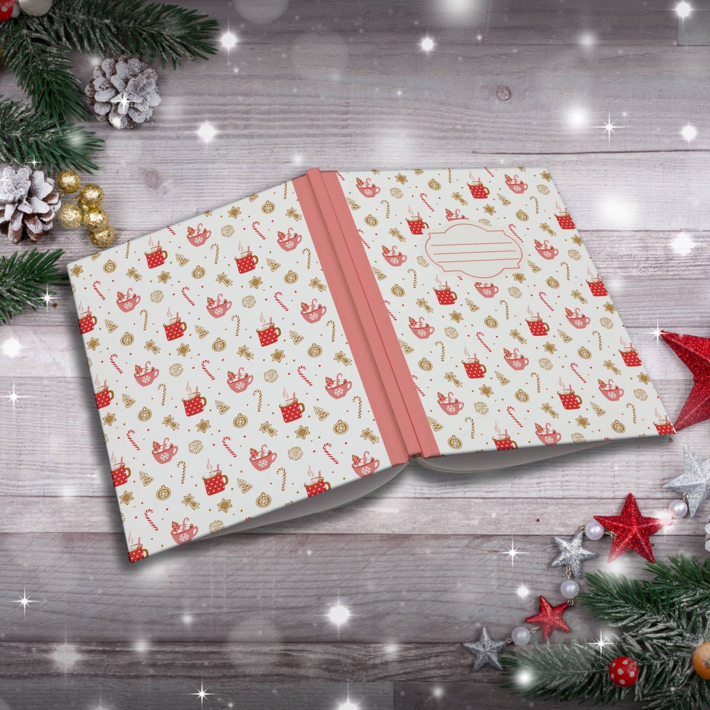 Candy Canes & Hot Cocoa Design Paperback Christmas Composition Notebook for mindful journaling and holiday gifts