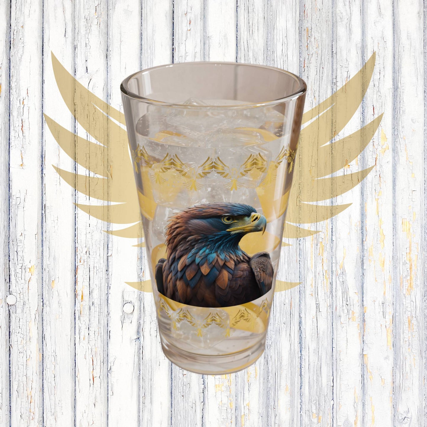 Feathers of Resilience 16oz Eagle Pint Glass - Symbol of Strength, Resilience, and Mental Health Awareness