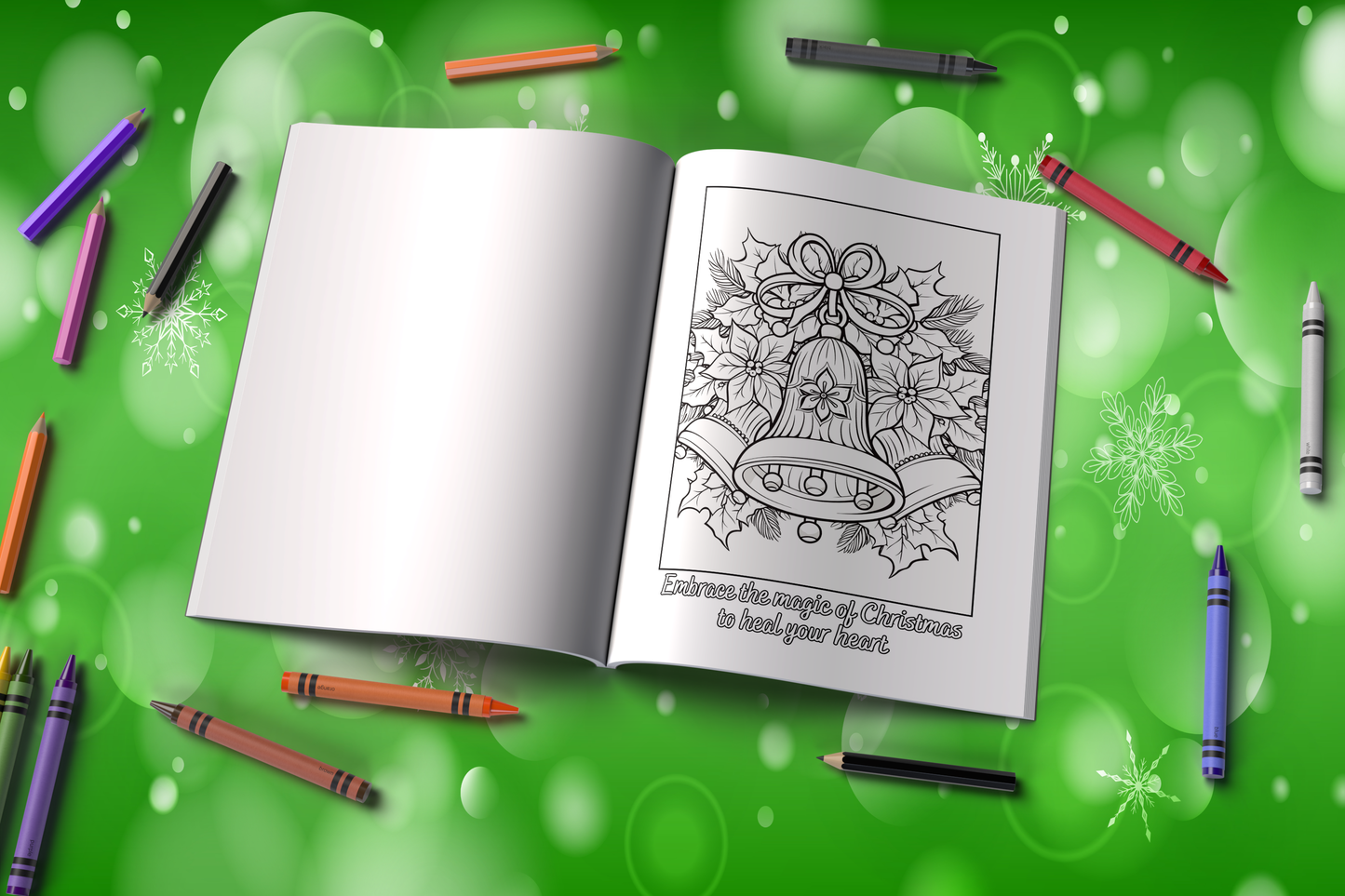 Mindfulness coloring book with holiday affirmations and calm designs