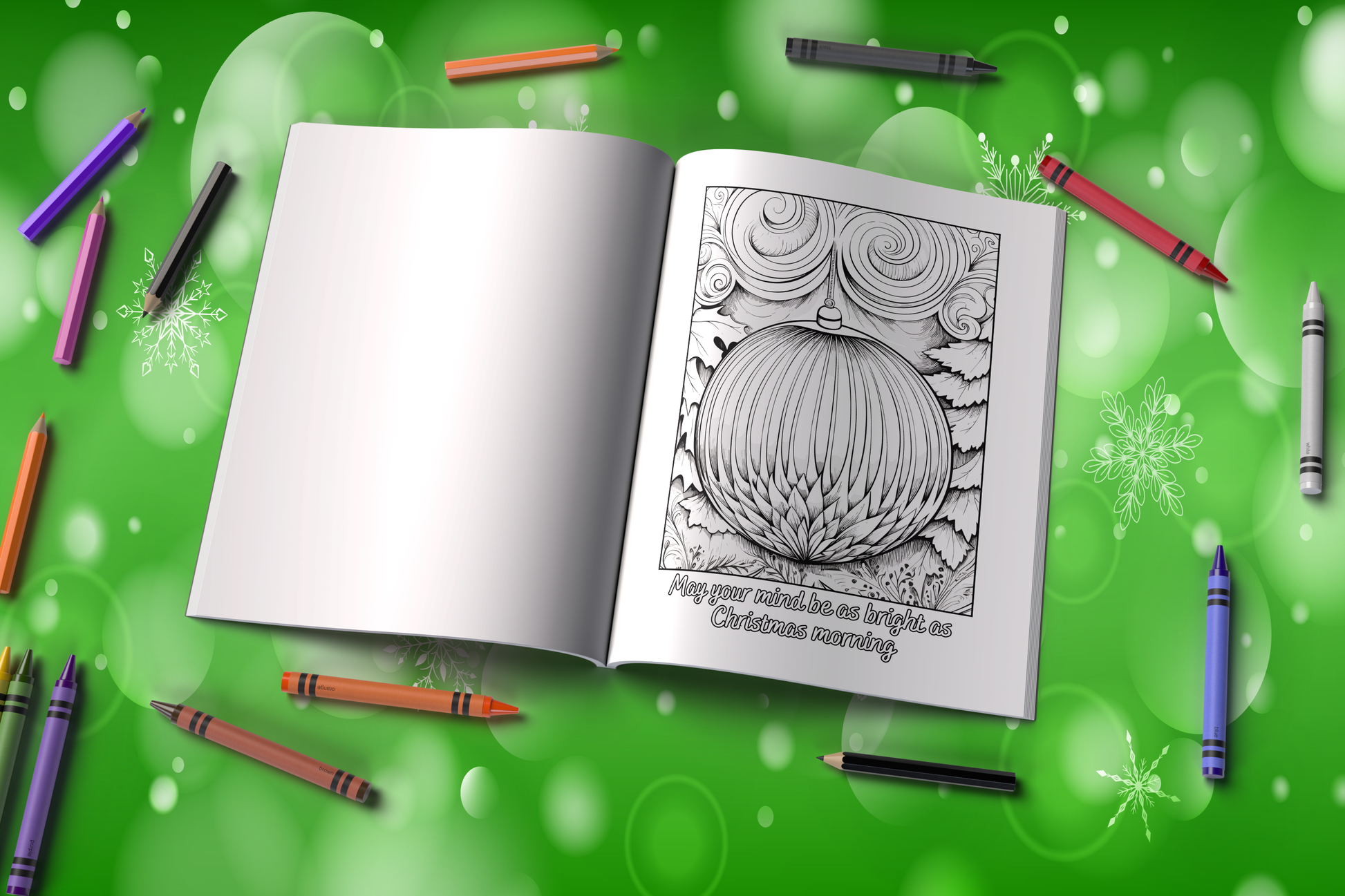 Mindfulness coloring book with holiday affirmations and calm designs