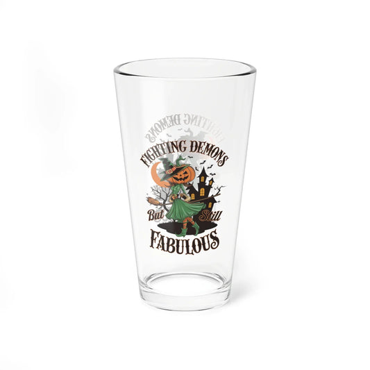 Shop our premium fighting demons but still fabulous halloween pint glass 16oz 1 from MySisterIsASurvivor.