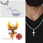 Firefighter Support Engraved Cuban Link Cross Necklace for mental health awareness and burnout resilience.