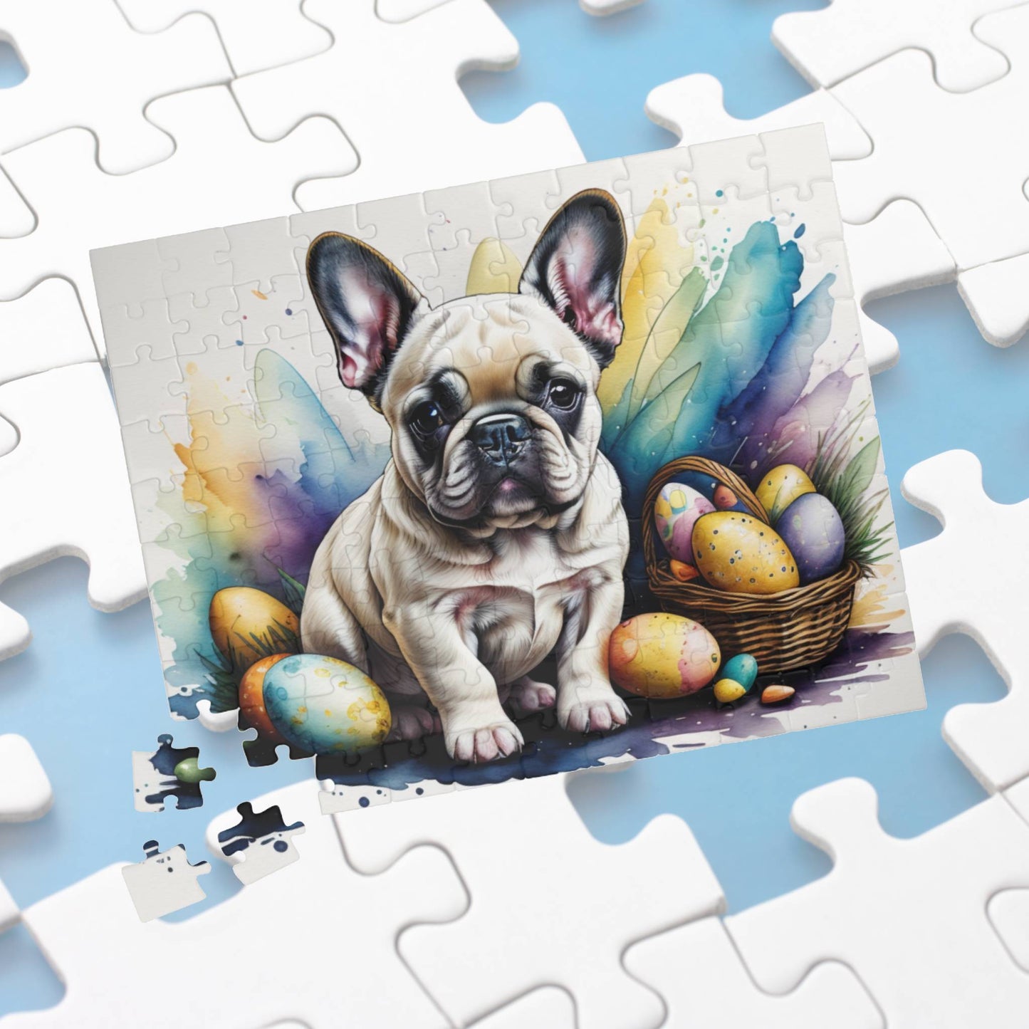 French Bulldog (Cream) Easter Puppy Puzzle - Dog Lovers, Mental Health Benefits, Holiday Fun, Mindfulness, Stress Relief, Festive Gift