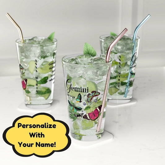 Shop our premium gemini zodiac pint glass 16oz from MySisterIsASurvivor.