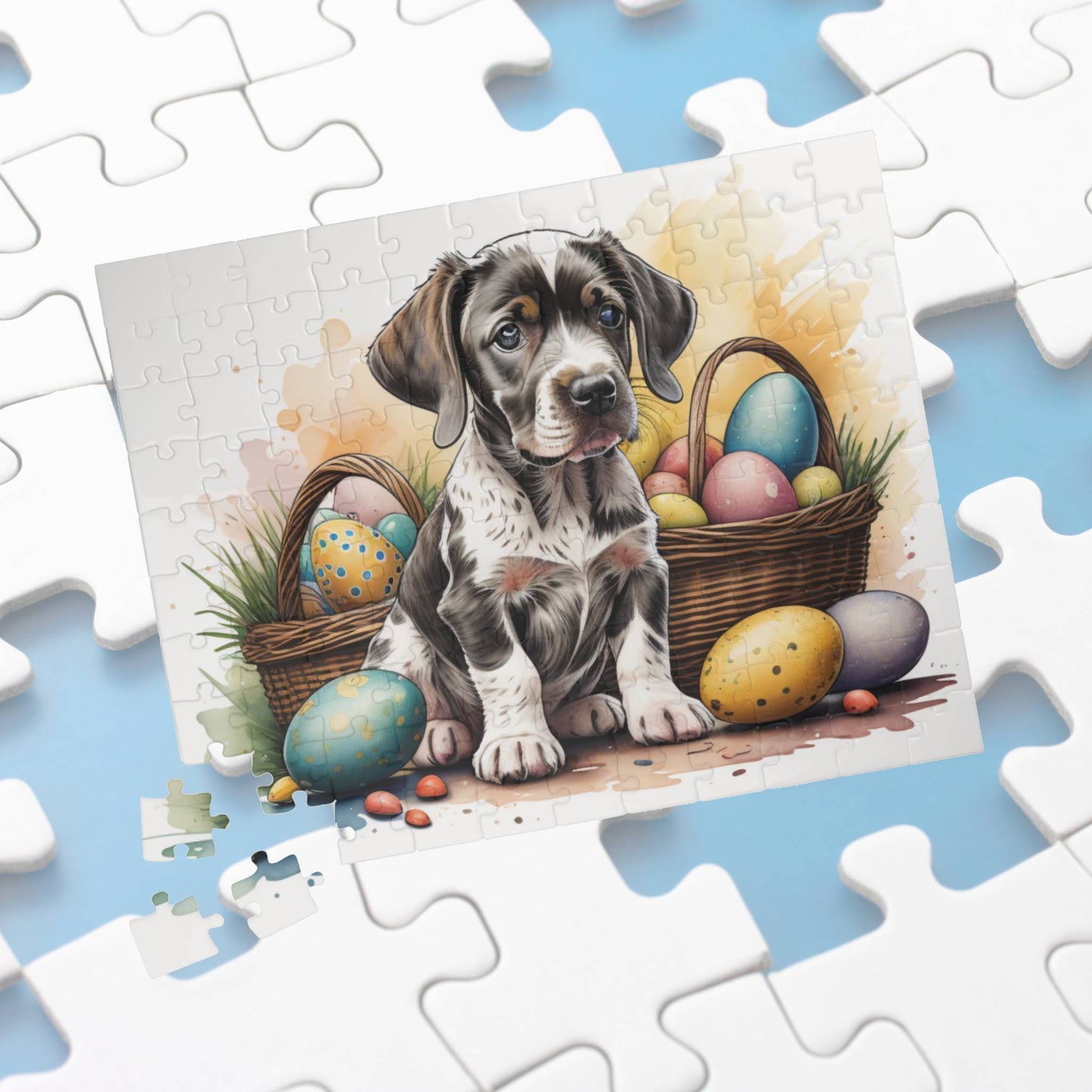 German Short Haired Pointer Easter Puppy Puzzle - Dog Lovers, Mental Health Benefits, Holiday Fun, Mindfulness, Stress Relief, Festive Gift