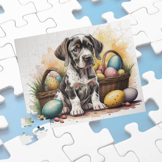 German Short Haired Pointer Easter Puppy Puzzle - Dog Lovers, Mental Health Benefits, Holiday Fun, Mindfulness, Stress Relief, Festive Gift