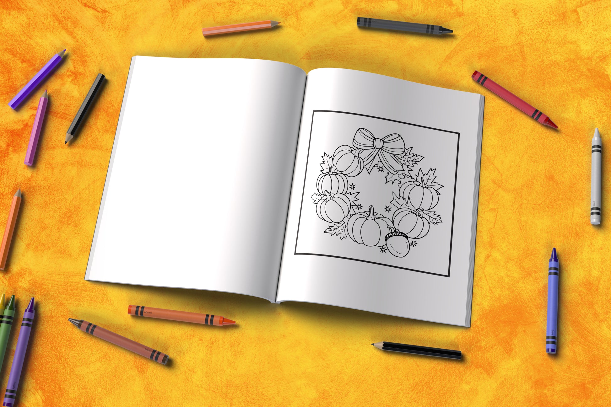 Thanksgiving coloring book with gratitude affirmations and fall leaves