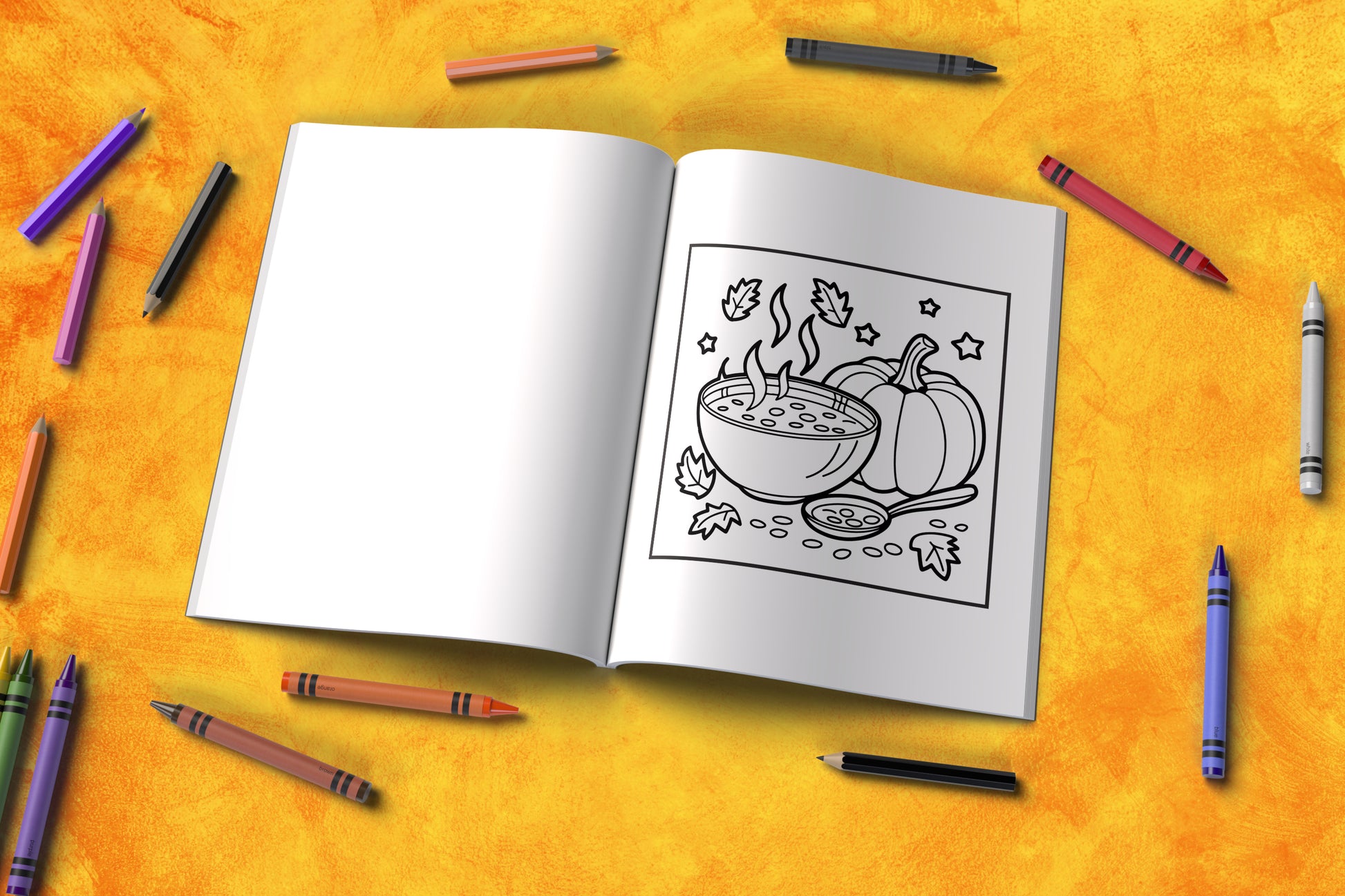 Thanksgiving coloring book with gratitude affirmations and fall leaves