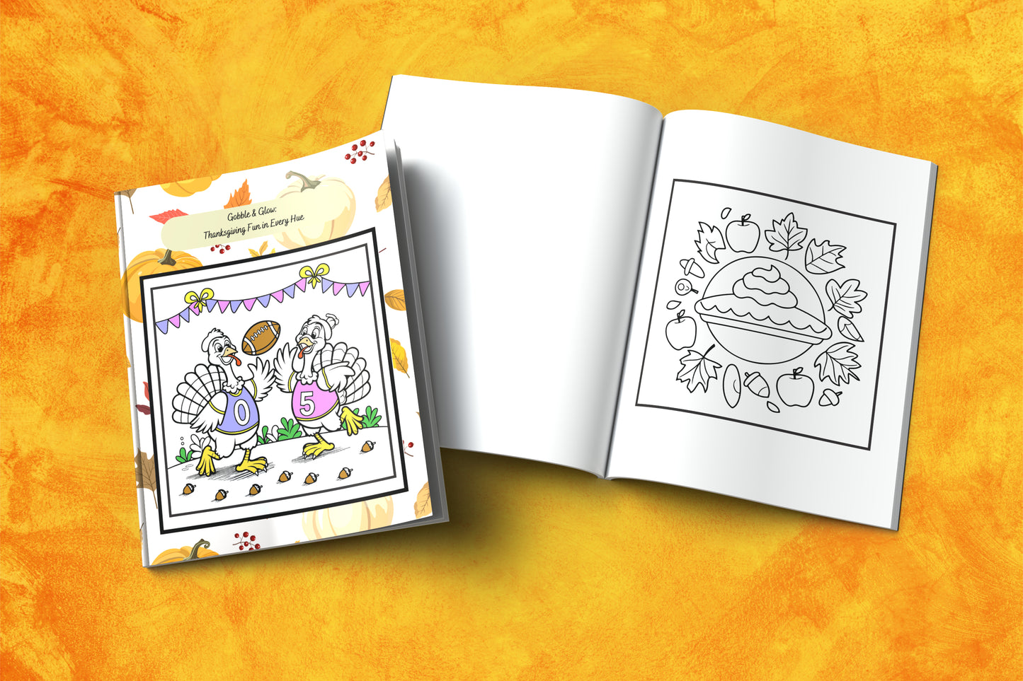 Thanksgiving affirmations coloring book with a glowing turkey theme