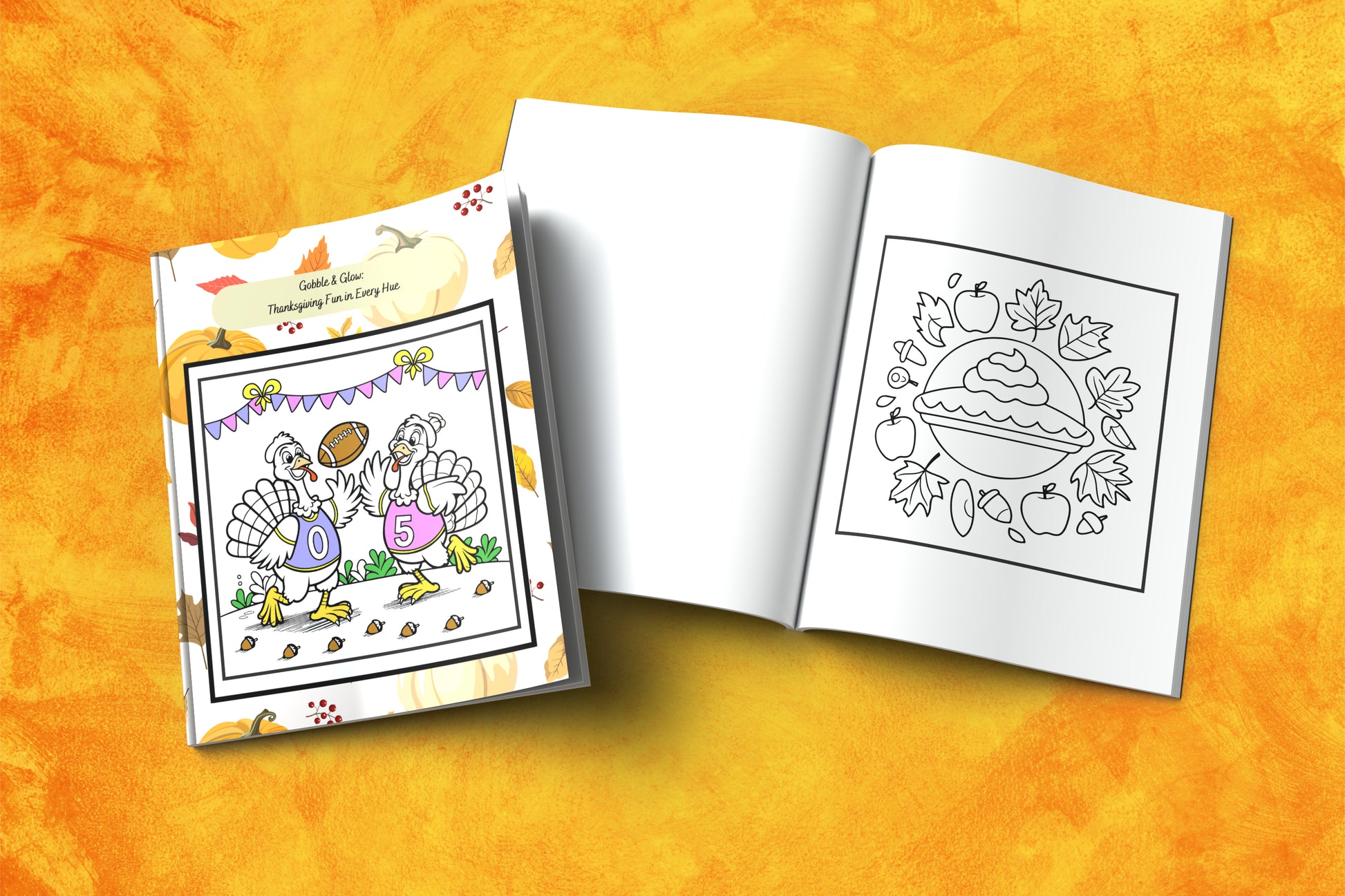 Thanksgiving affirmations coloring book with a glowing turkey theme