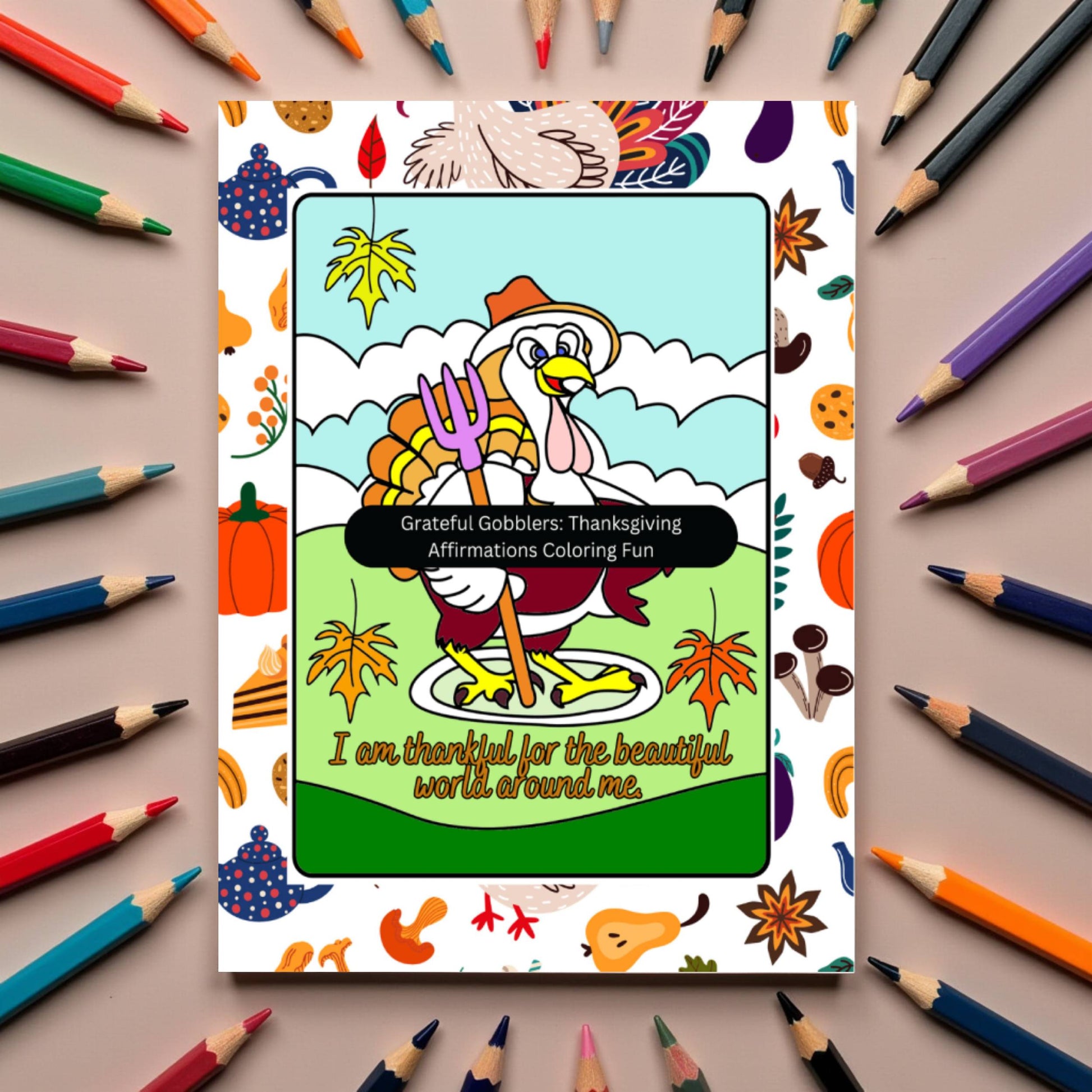 Thanksgiving coloring pages with cheerful turkeys and thankful sayings