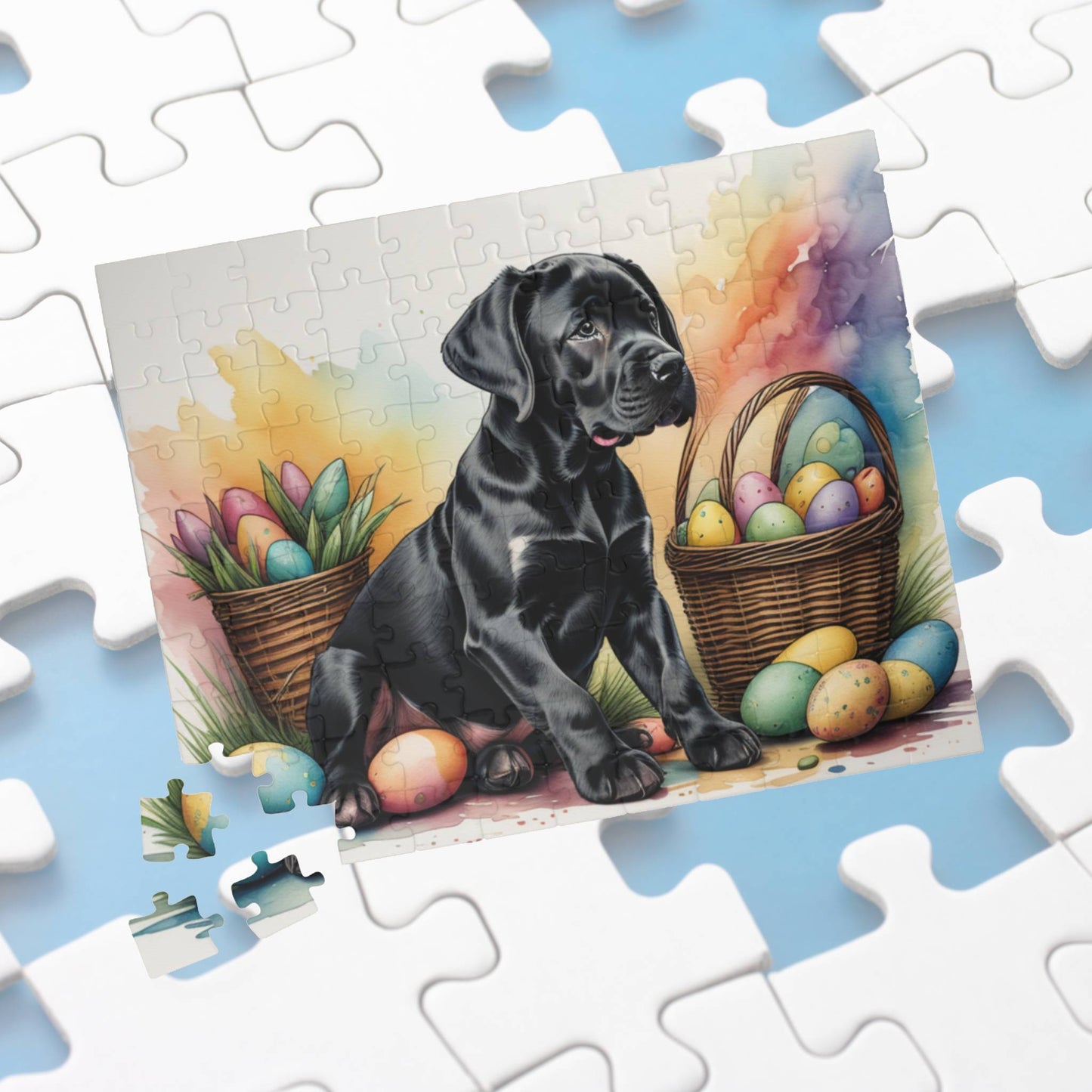Great Dane (Black) Easter Puppy Puzzle - Dog Lovers, Mental Health Benefits, Holiday Fun, Mindfulness, Stress Relief, Festive Gift