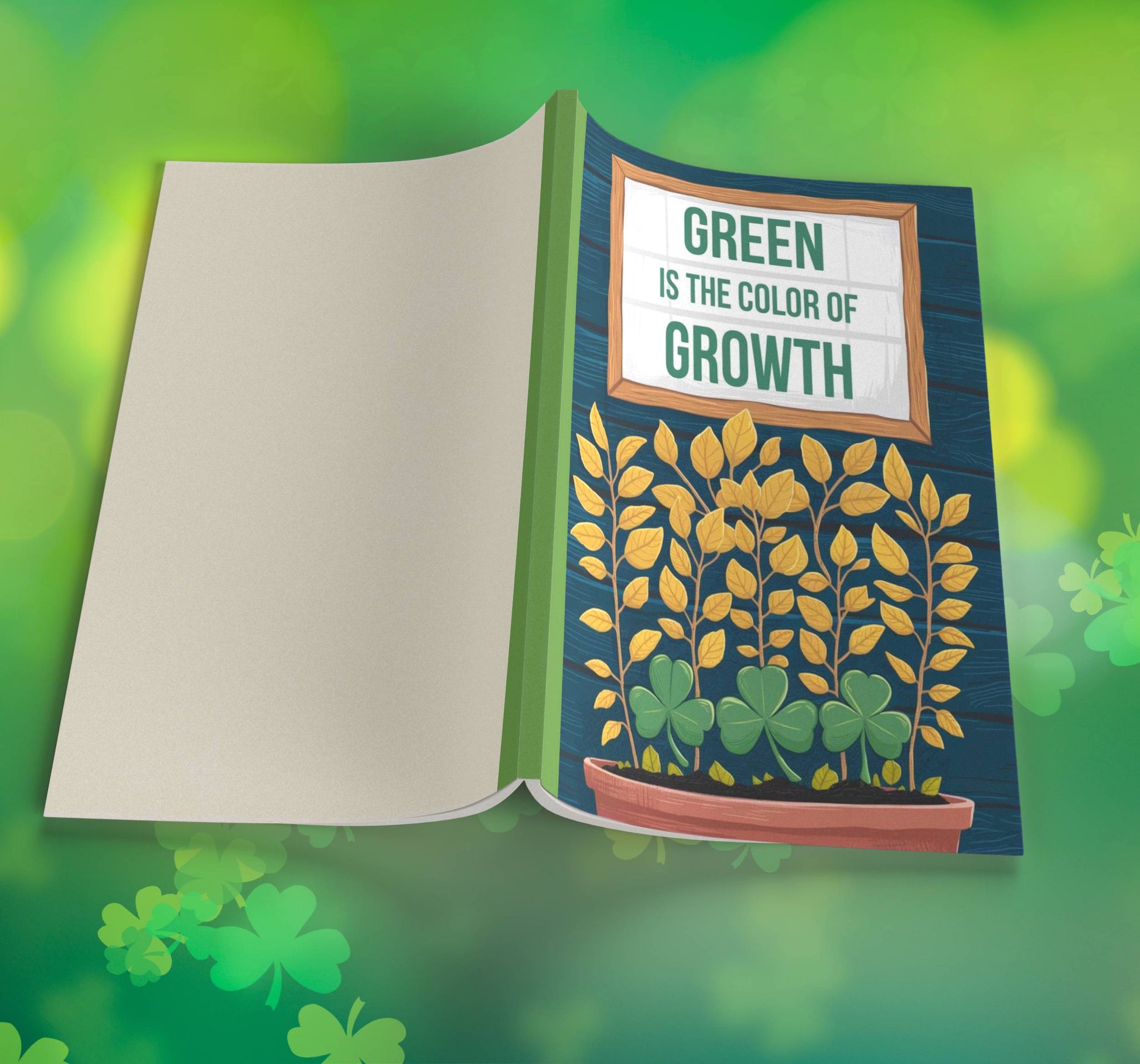 Green Is The Color Of Growth Premium St. Patrick's Day Composition Notebook Journal with Wide-Ruled Lines