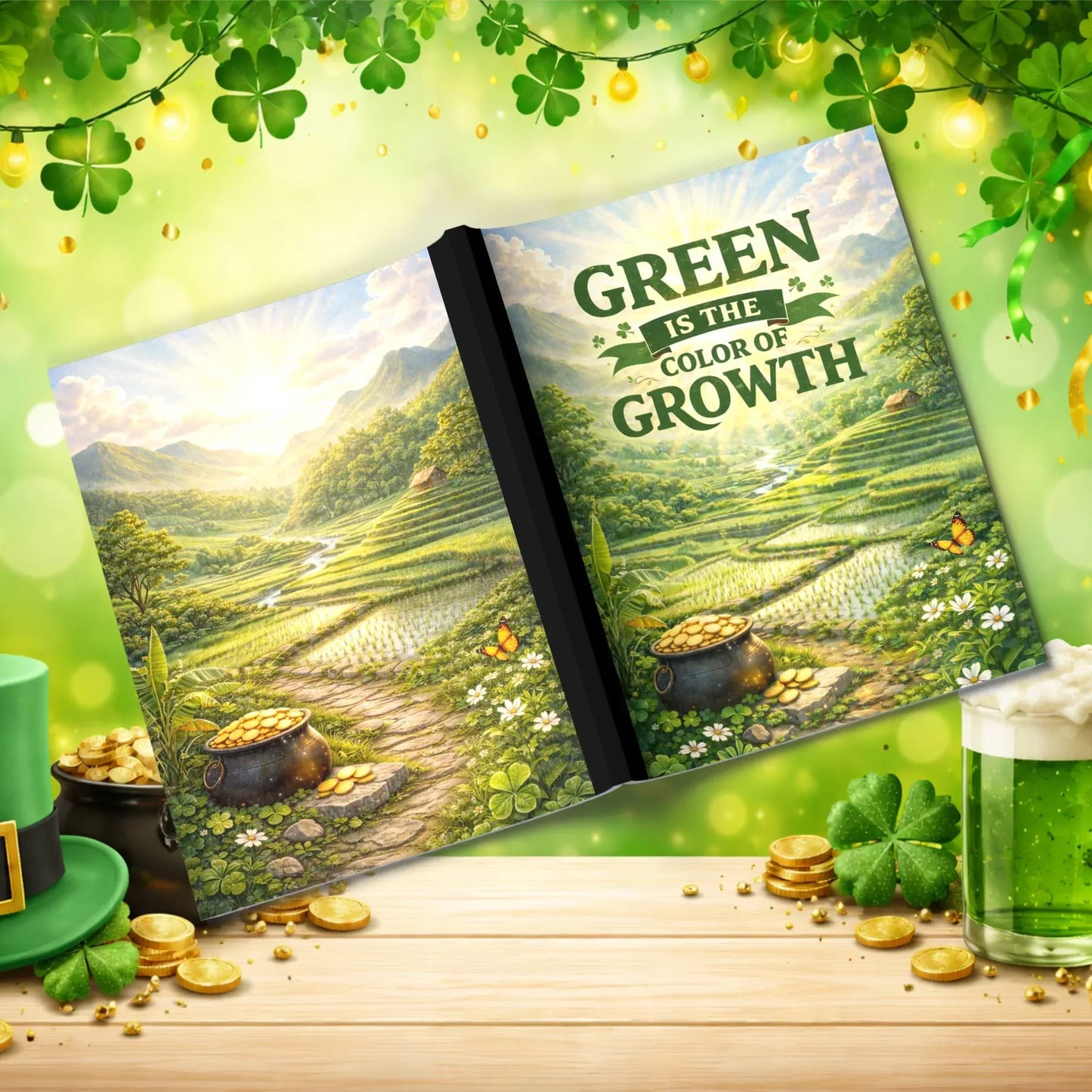 Shop our premium green is the color of growth st patricks day journal from MySisterIsASurvivor.