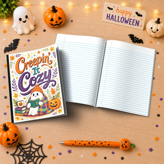 Creepin' It Cozy Halloween Themed Notebook
