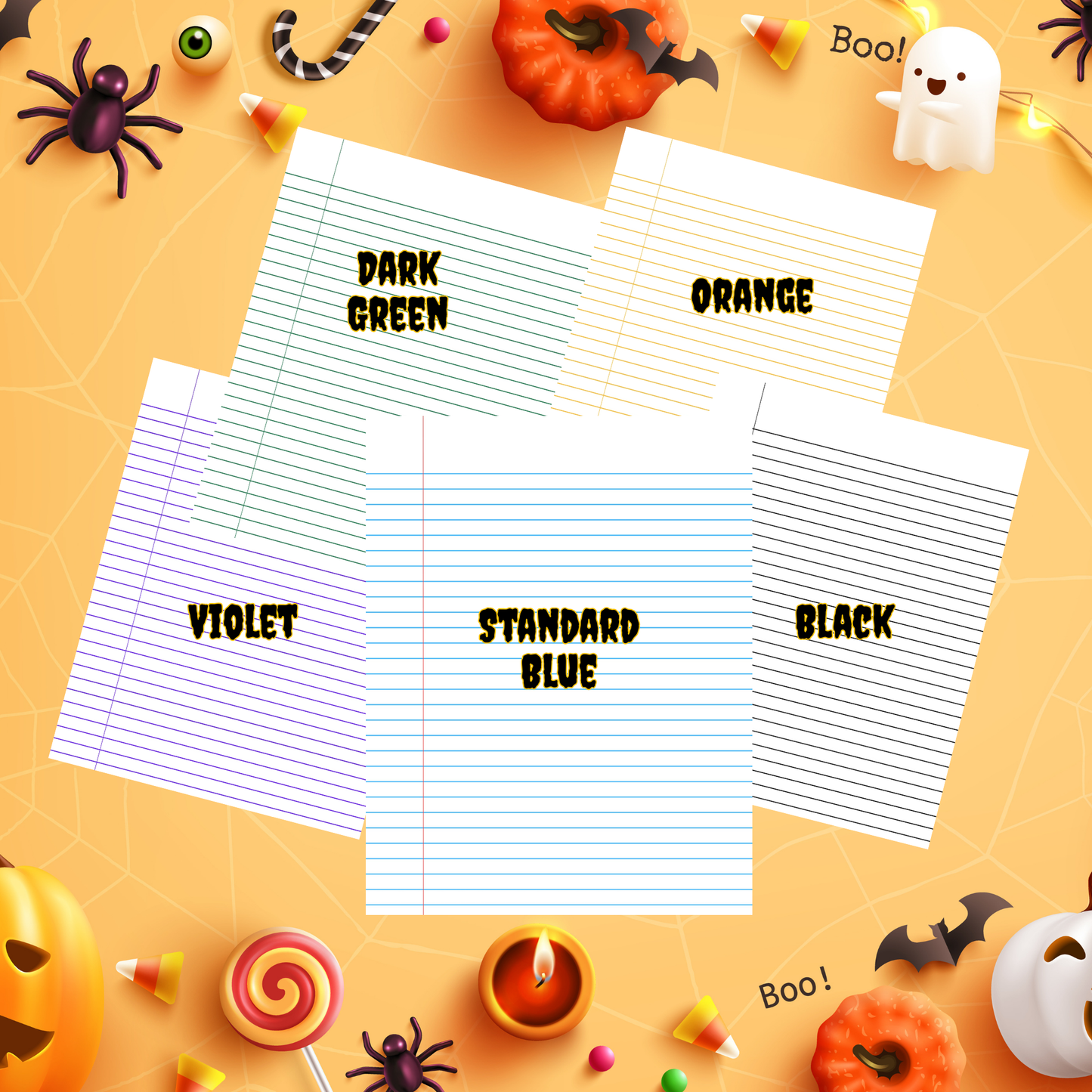 Ghoul Goals: Mental Health First Halloween soft cover composition notebook, wide ruled writing journal for notes