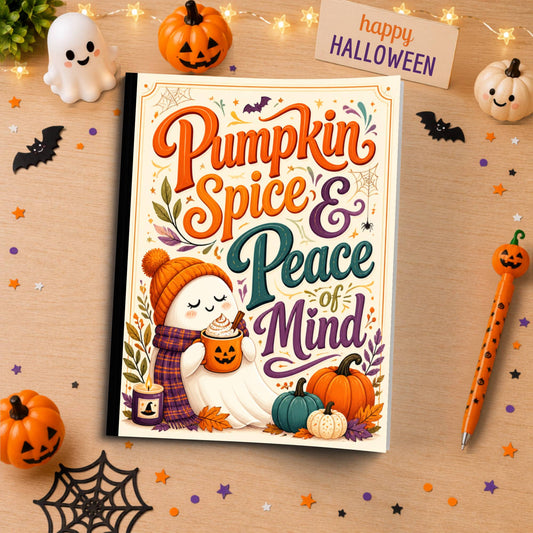 Pumpkin Spice & Peace of Mind Halloween Themed Notebook