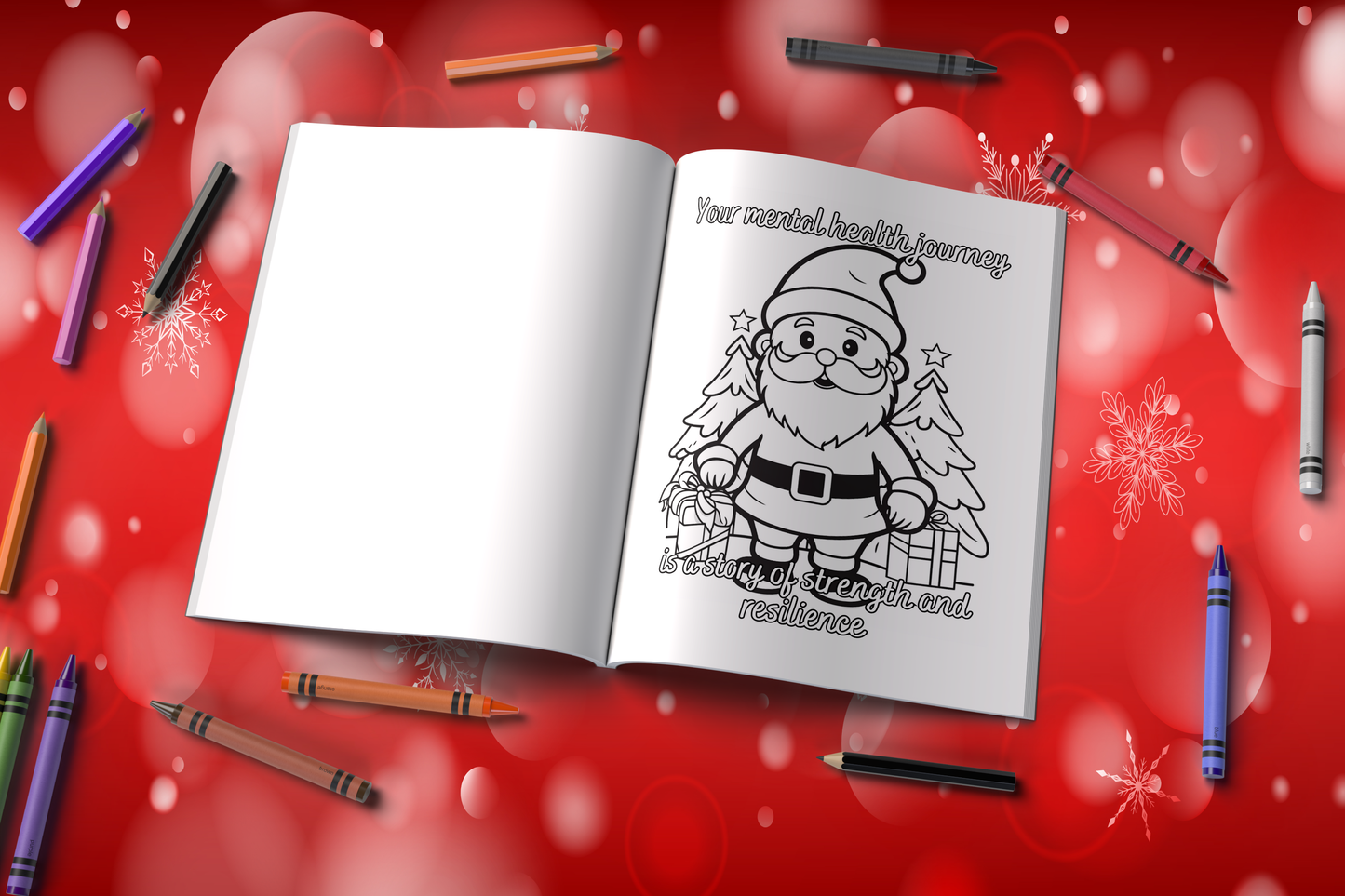 Christmas coloring book with affirmations and holiday cheer