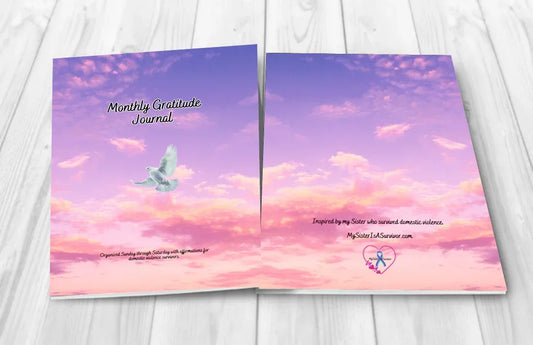 Shop our premium peace hope and love monthly affirmation gratitude journal 7 44 x 9 68 in from MySisterIsASurvivor.