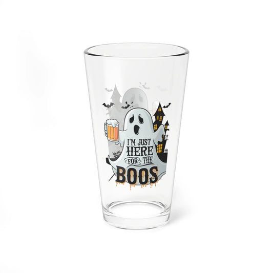 Shop our premium im just here for the boos halloween pint glass 16oz from MySisterIsASurvivor.