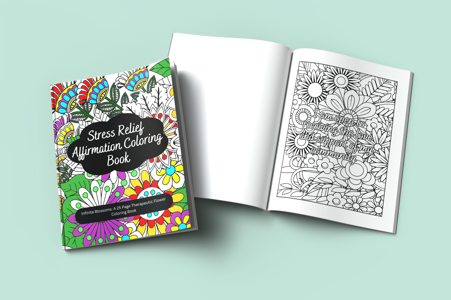 Floral coloring book with endless blossoms and intricate patterns