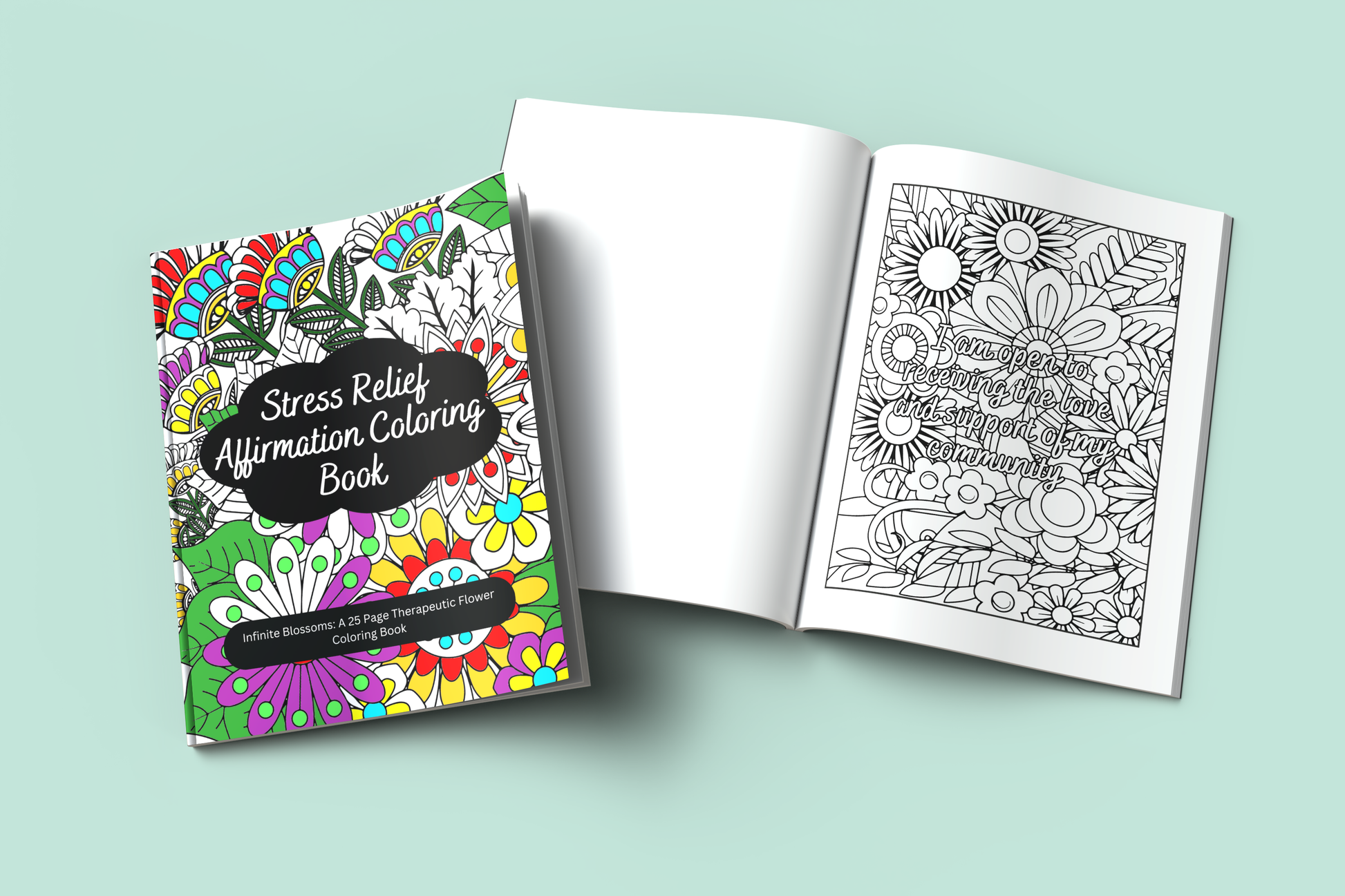 Floral coloring book with endless blossoms and intricate patterns