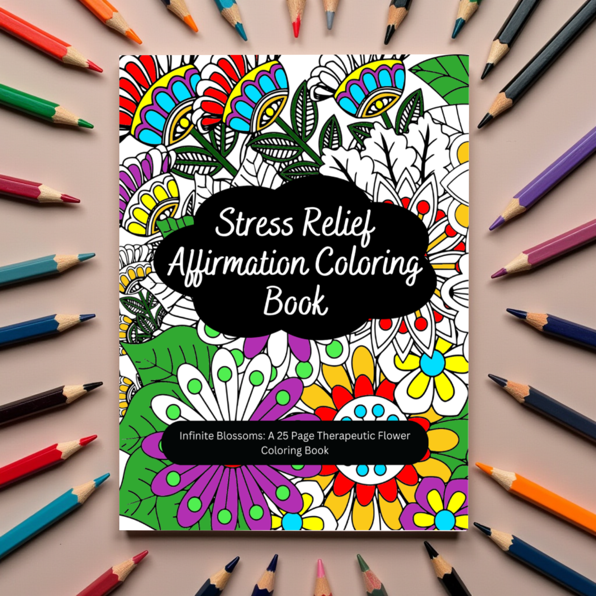 Floral coloring book with endless blossoms and intricate patterns