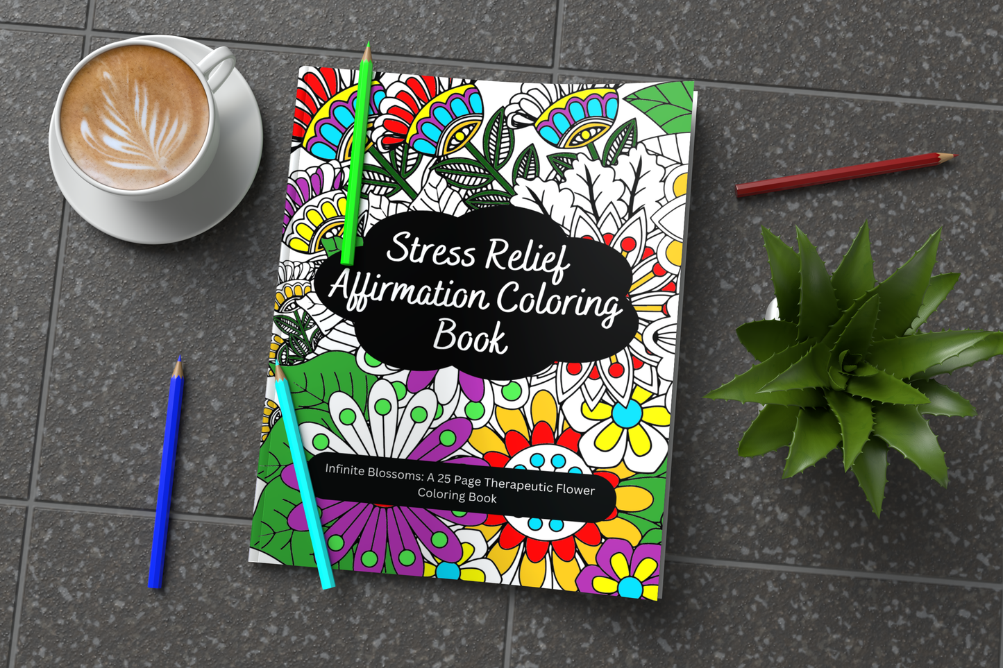 Floral coloring book with endless blossoms and intricate patterns