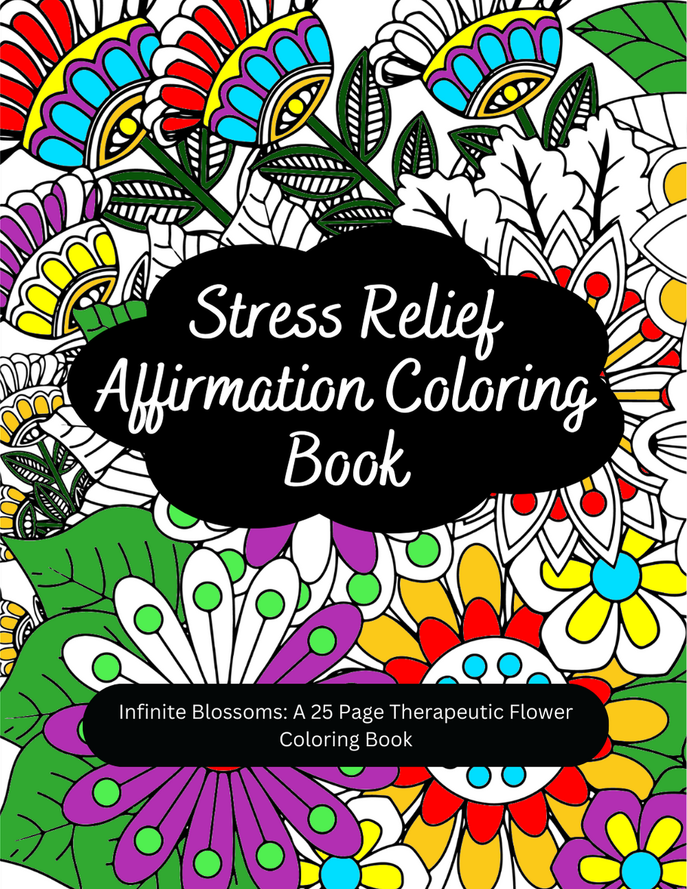 Floral coloring book with endless blossoms and intricate patterns