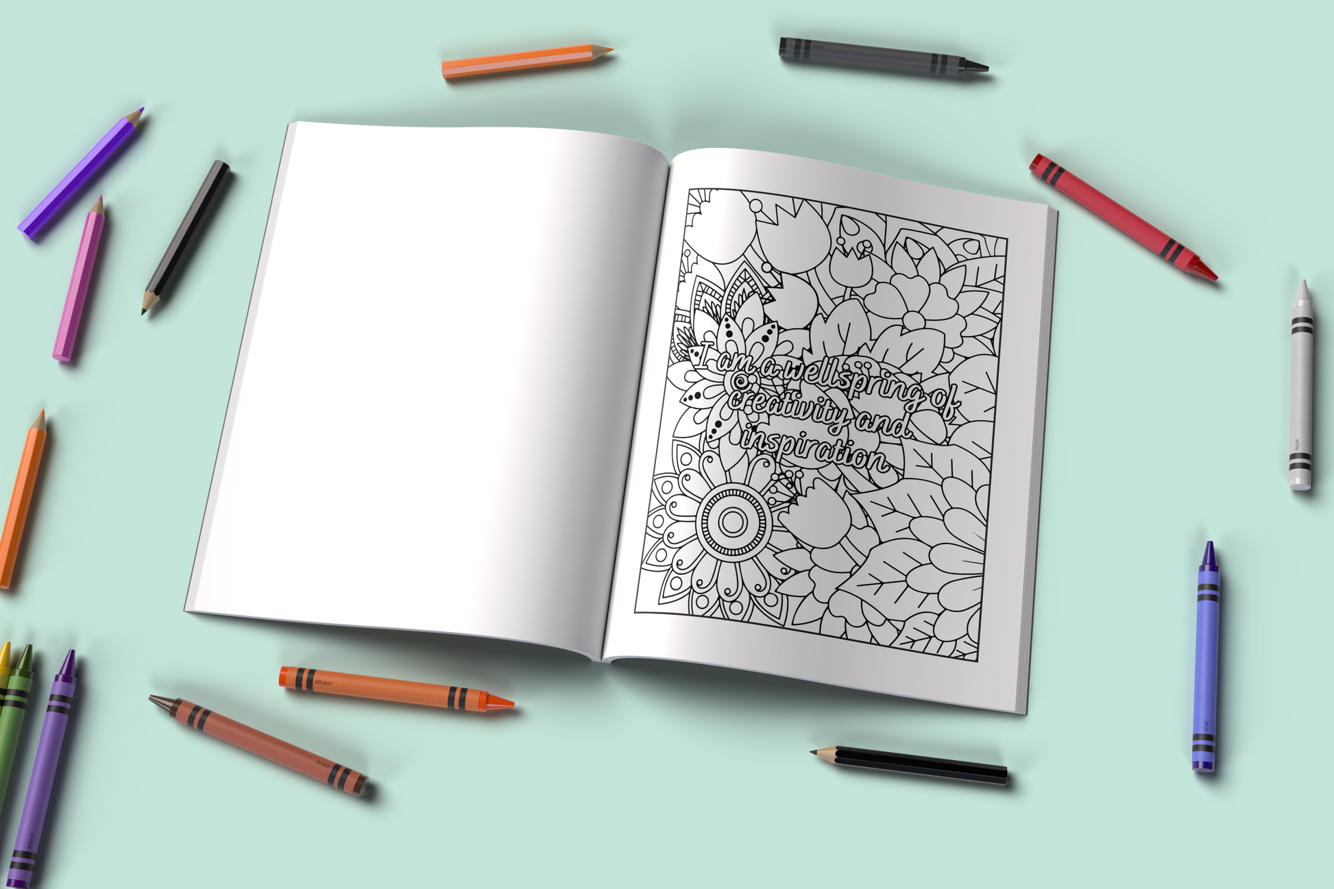 Floral coloring book with endless blossoms and intricate patterns