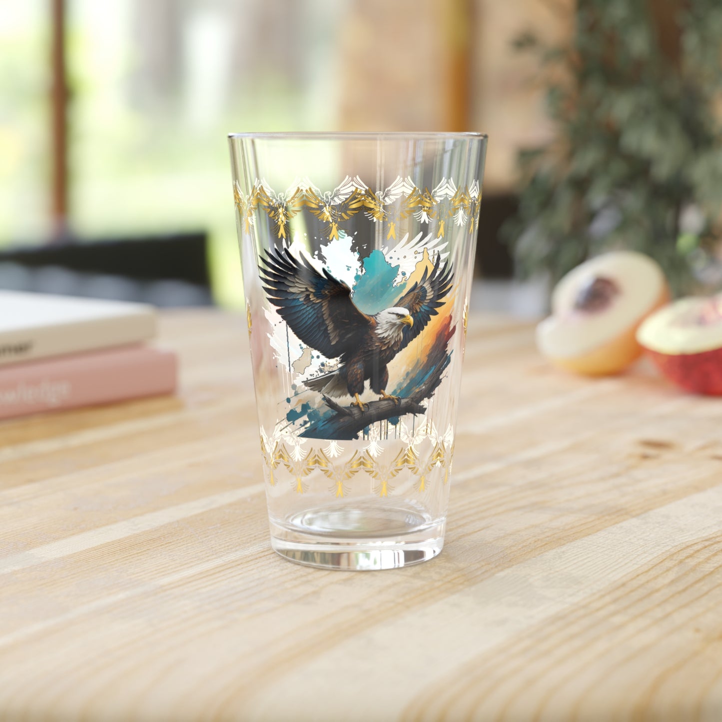 Inspirational Eagle Flight 16oz Eagle Pint Glass - Symbol of Strength, Resilience, and Mental Health Awareness