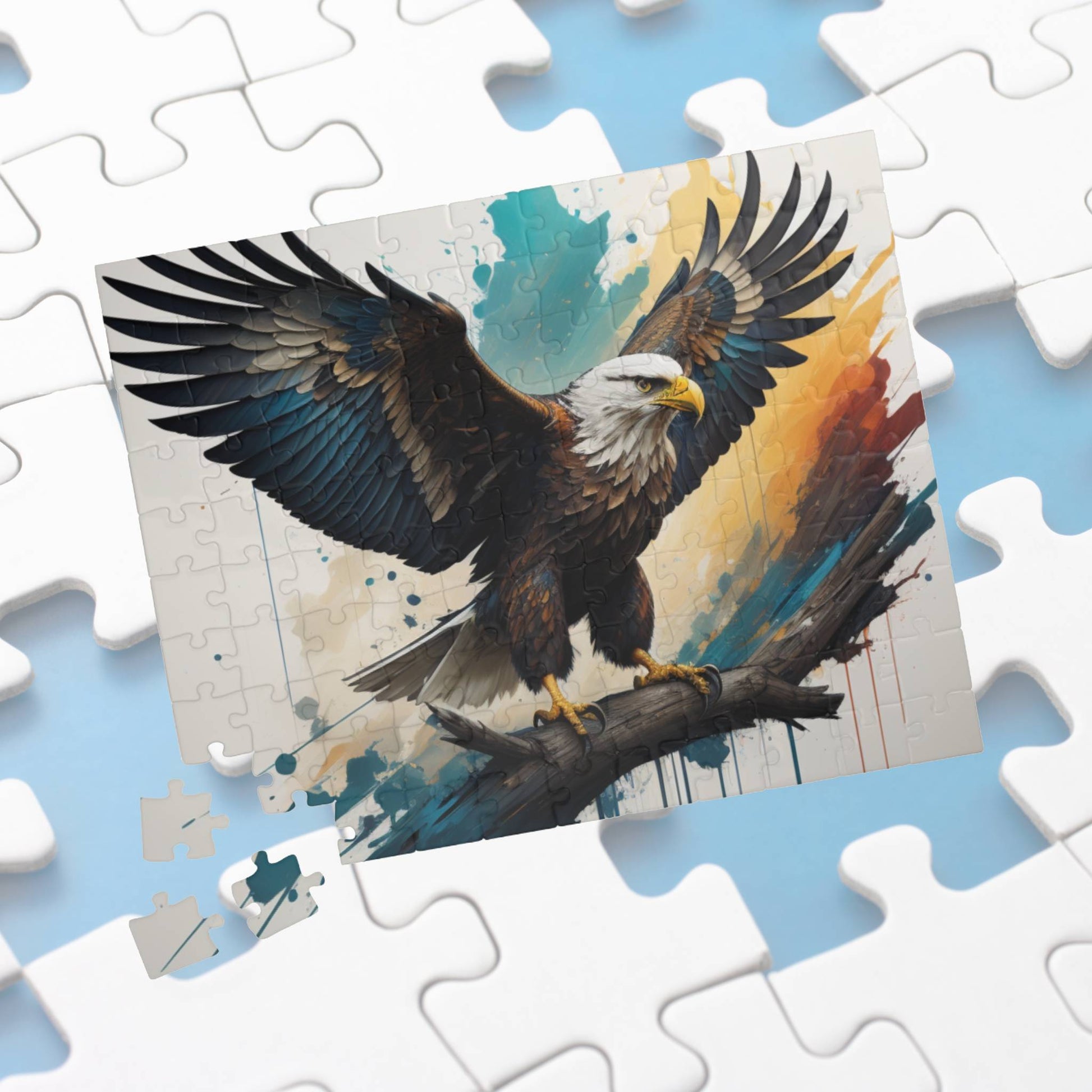 Inspirational Eagle Flight: Majestic Eagle Puzzle - Symbol of Strength, Freedom, and Resilience