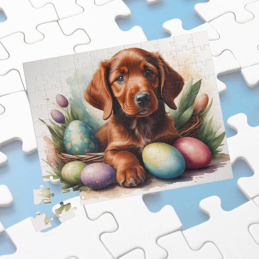 Irish Setter Easter Puppy Puzzle - Dog Lovers, Mental Health Benefits, Holiday Fun, Mindfulness, Stress Relief, Festive Gift