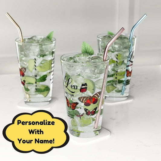 Shop our premium leo zodiac pint glass 16oz from MySisterIsASurvivor.