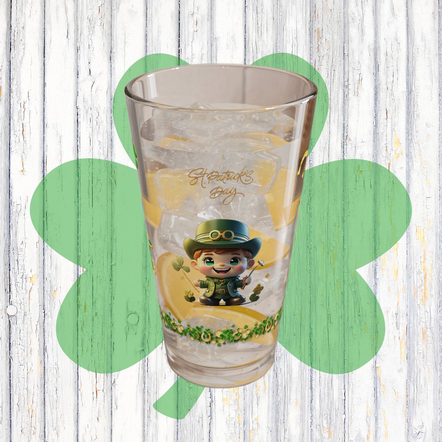 Leprechaun Laughter Logic: Mindful St. Patrick's Day 16oz Pint Glasses - Festive Design for Positivity & Wellness